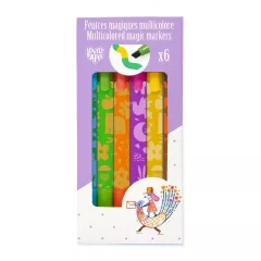   Djeco Mágikus filctolkészlet 6 db színváltó filctoll - Multicolored magic markers