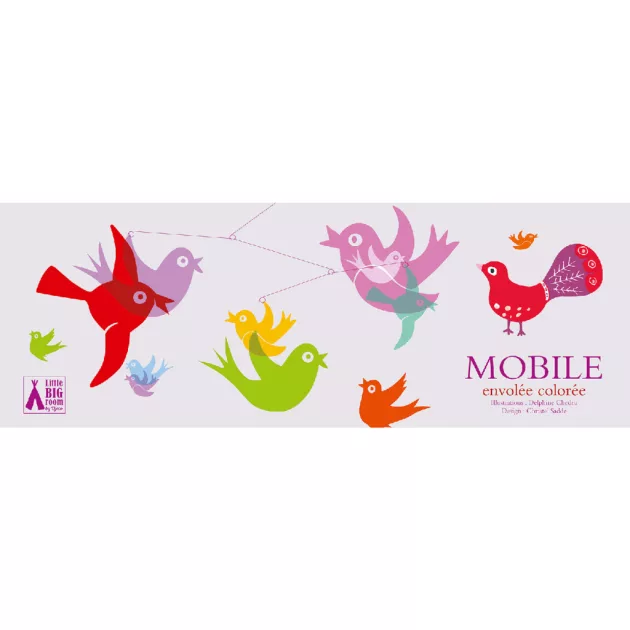 Djeco Szélmobil függődísz Színes madarak - Colourful flight of fancy