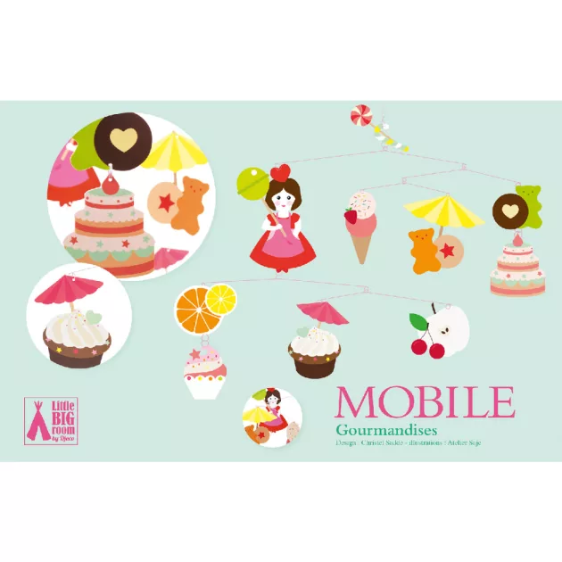 Djeco Little Big room Szélmobil függődísz Édességek - Sweets