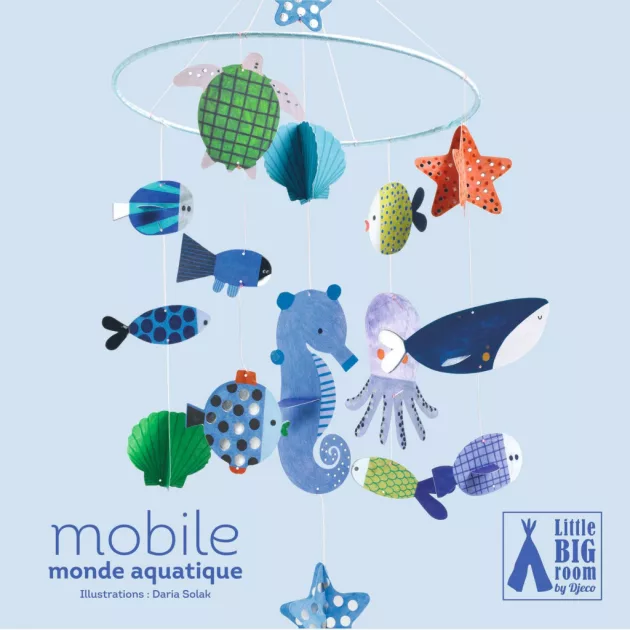 Djeco Little Big room Szélmobil föggődísz Vízi világ - Aquatic world