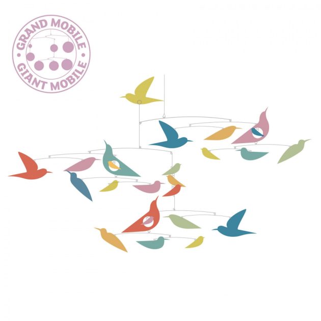 Djeco Szélmobil függődísz - Sokszínű madarak - Mobile Katsumi - Multicolored birds