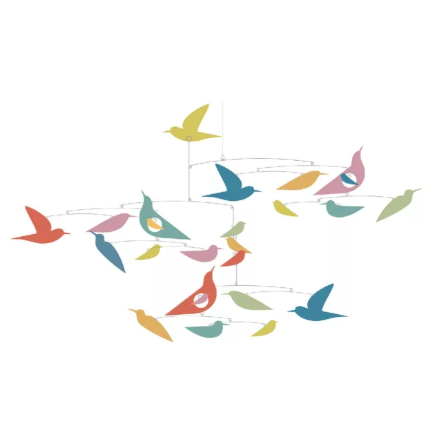 Djeco Szélmobil függődísz Sokszínű madarak Mobile Katsumi - Multicolored birds