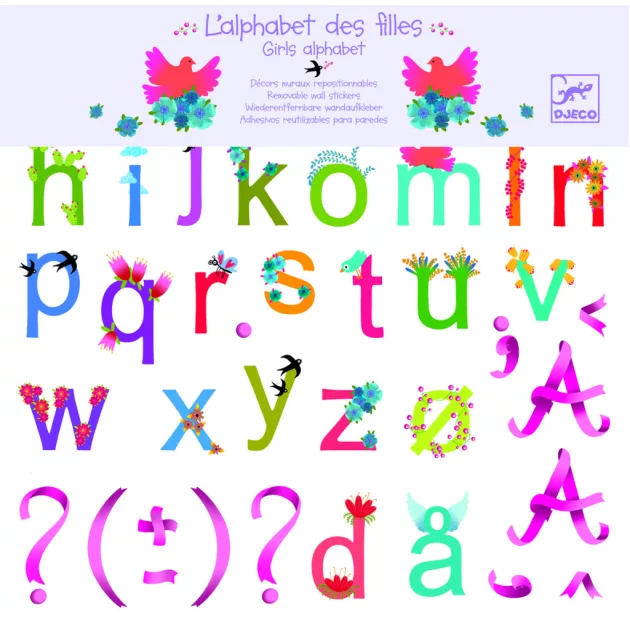 Djeco Little Big room Falmatrica Betűkészlet lányoknak - Girls alphabet