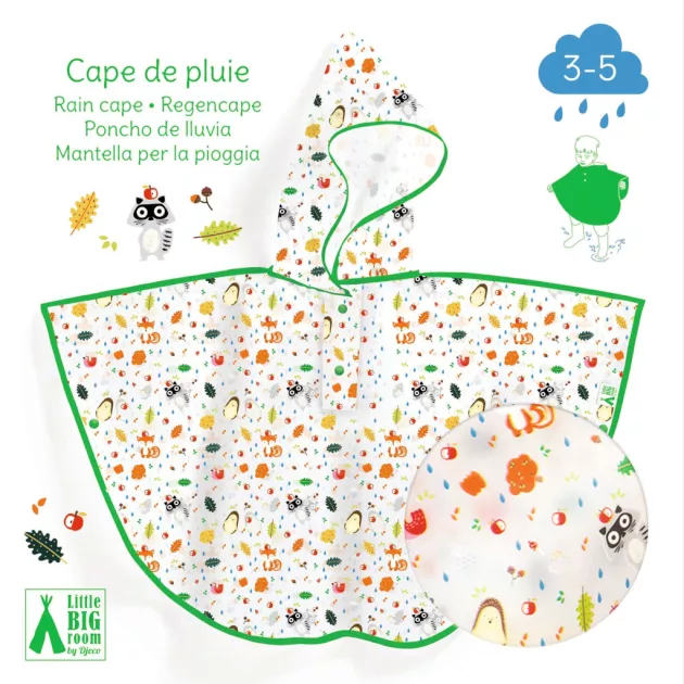 Djeco Little Big room Esőköpeny Fák alatt - Undergrowth rain cape