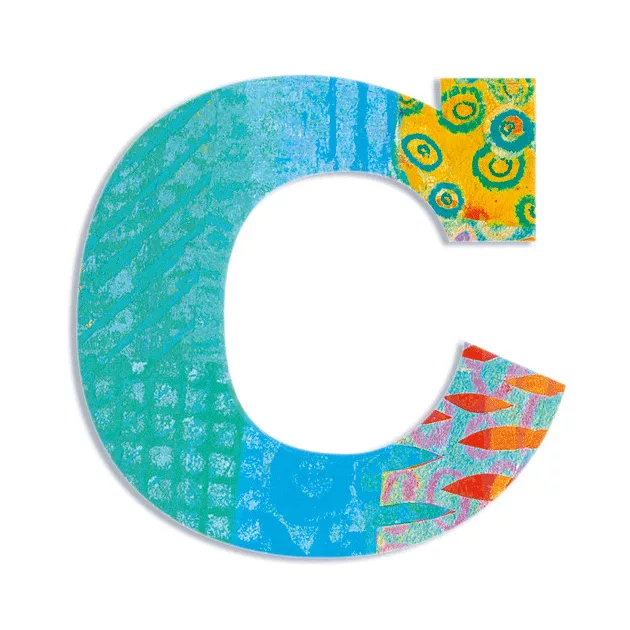 Djeco Little Big room Dekorbetű - C - Peacock letter