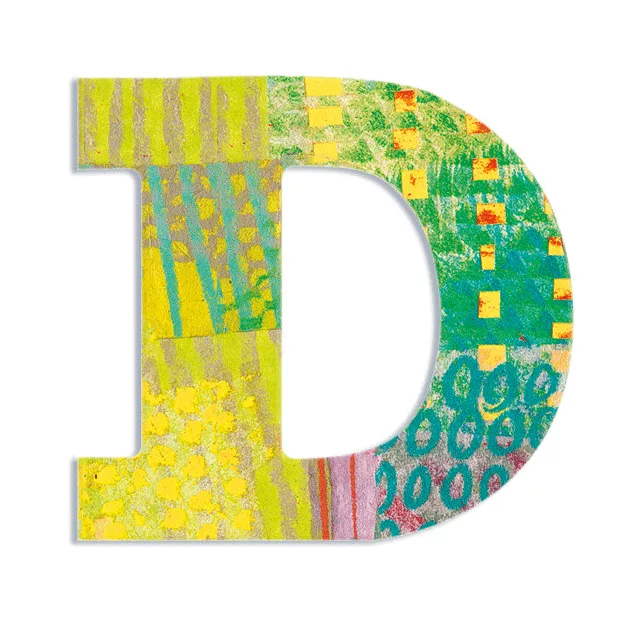 Djeco Little Big room Dekorbetű - D - Peacock letter