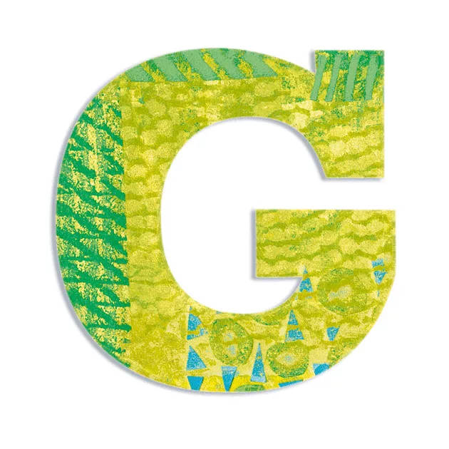 Djeco Little Big room Dekorbetű - G - Peacock letter