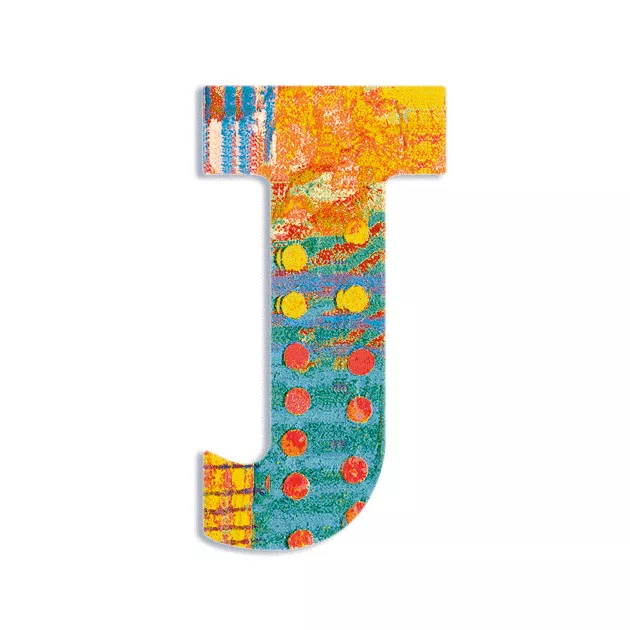 Djeco Little Big room Dekorbetű - J - Peacock letter