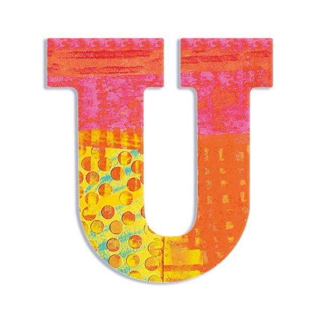 Djeco Little Big room Dekorbetű - U - Peacock letter