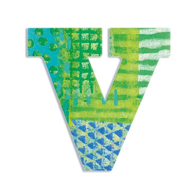 Djeco Little Big room Dekorbetű - V - Peacock letter