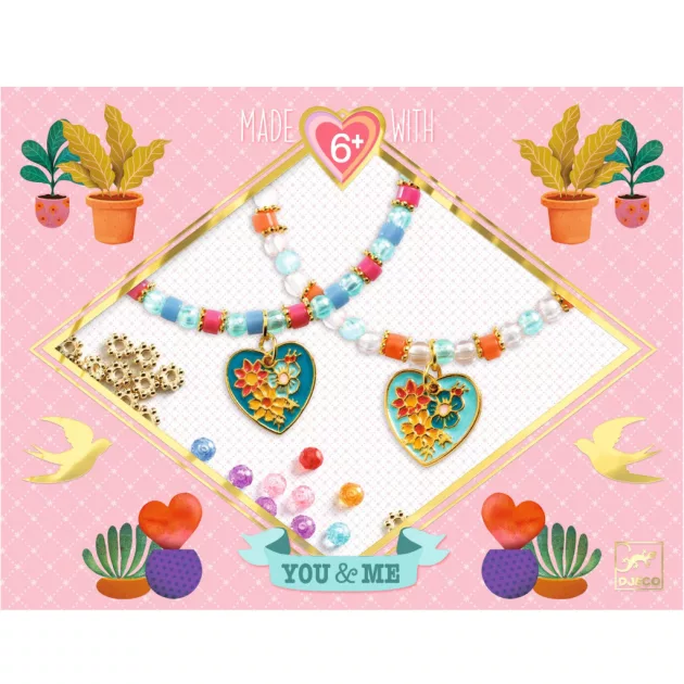 Djeco Design by Ékszerkészítő készlet Páros szívek - Heart Threading