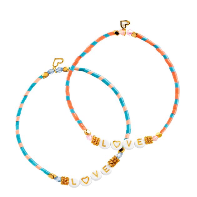 Djeco: Design by Ékszerkészítő készlet Páros szeretet - Letter Threading