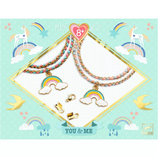 Djeco Design by Ékszerkészítő készlet Páros szivárványok - Rainbow Kumihimo