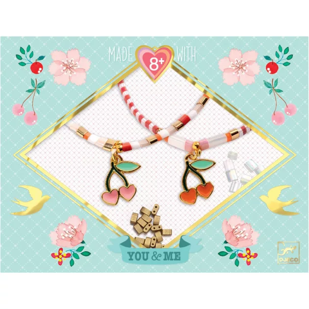 Djeco Design by Ékszerkészítő készlet Páros cseresznyék - Tila and Cherries