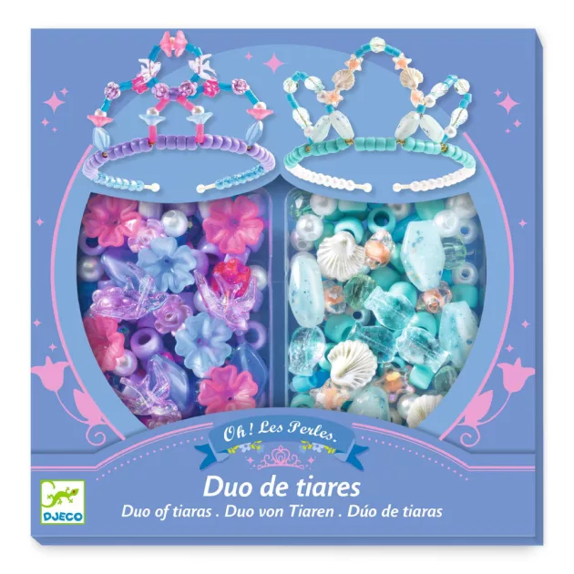 Djeco Ékszerkészítő készlet Páros tiara kék - Duo of tiaras Blue