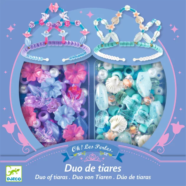 Djeco Ékszerkészítő készlet Páros tiara kék - Duo of tiaras Blue