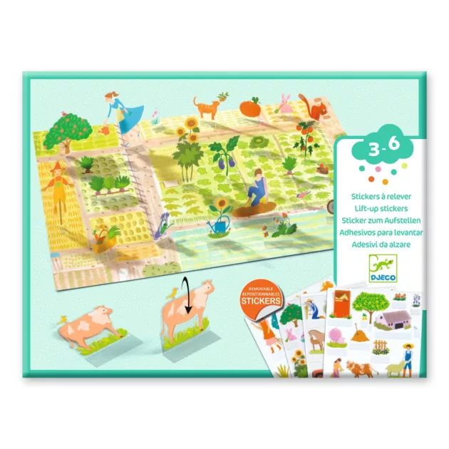 Djeco Matricázós sztorik 3D Élet vidéken - Lift-up stickers - Farm