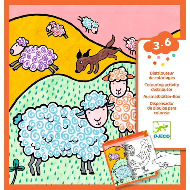 Djeco Design by Meglepetés adagoló színező Tanya - Coloring dispenser Farm