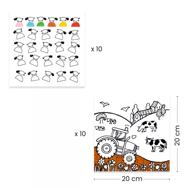 Djeco Design by Meglepetés adagoló színező Tanya - Coloring dispenser Farm