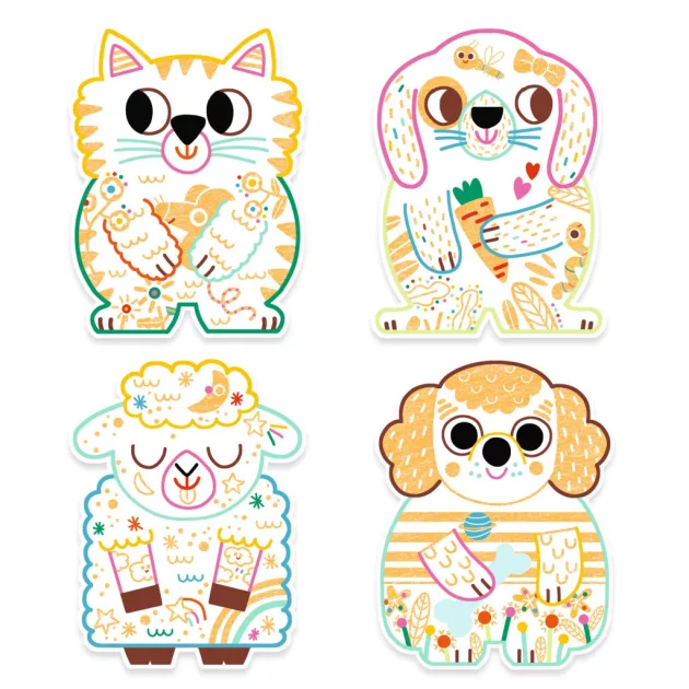 Djeco Design by Meglepetés színező Háziállatok - Domestic animals