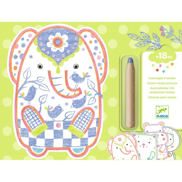 Djeco Design by Meglepetés színező Vadállatok - Wild animals