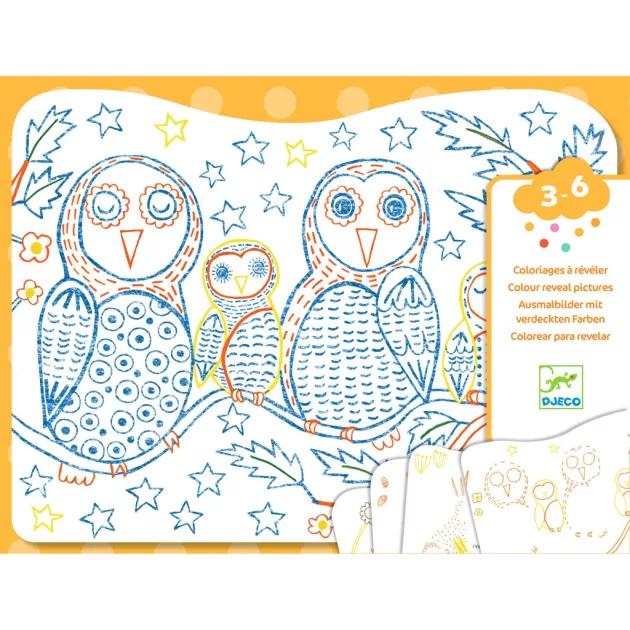 Djeco Meglepetés színező Erdei állatok - Woodland families