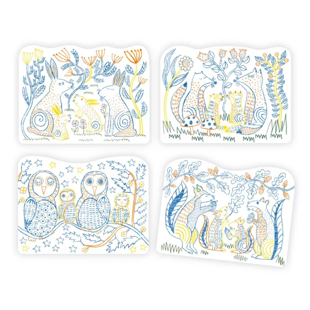 Djeco Meglepetés színező Erdei állatok - Woodland families