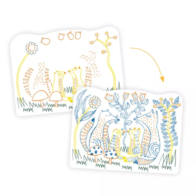 Djeco Meglepetés színező Erdei állatok - Woodland families