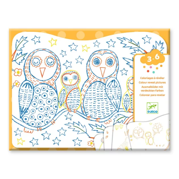 Djeco Meglepetés színező Erdei állatok - Woodland families