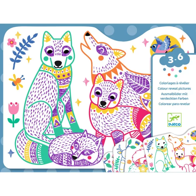 Djeco Design by Meglepetés színező Erdei állatcsalád - Forest families