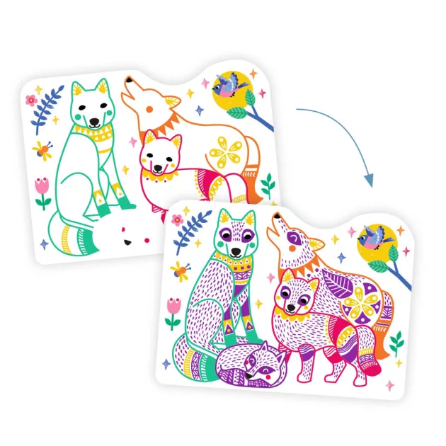 Djeco Design by Meglepetés színező Erdei állatcsalád - Forest families