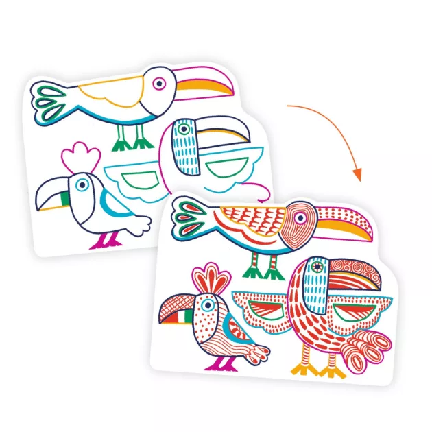 Djeco Design by Meglepetés színező Vadállatok - Wild families