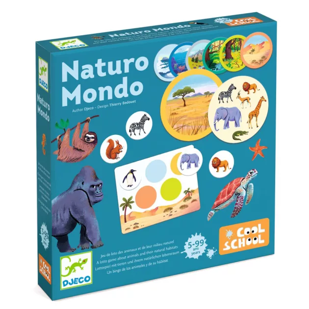 Djeco Képes lottó Állatok és élőhelyeik - Naturo Mondo