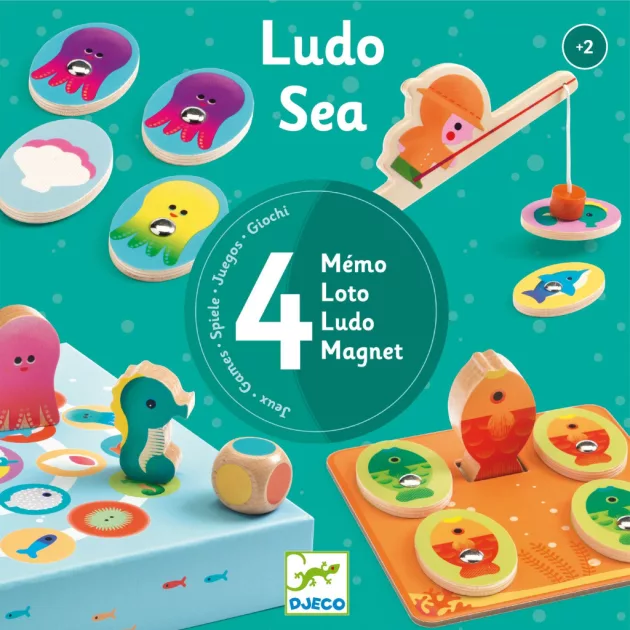 Djeco Társasjáték Tengerben - Ludo Sea 4 games