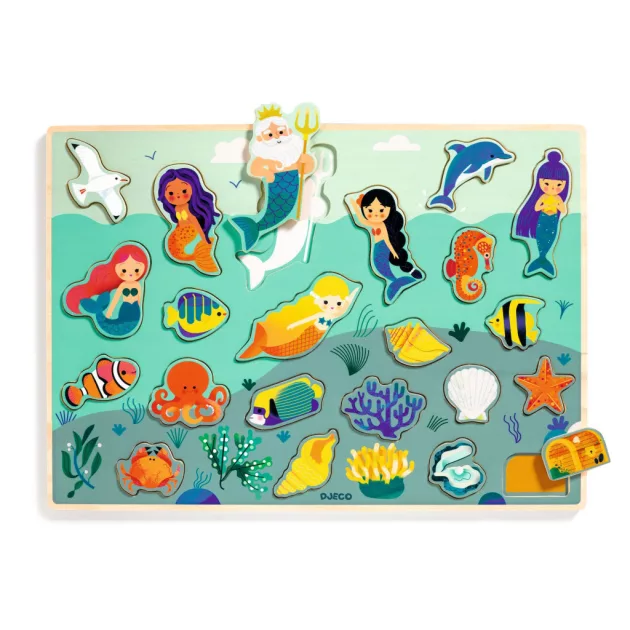 Djeco Formaillesztő formaberakó Tengeri alakok - Puzzlo Sea