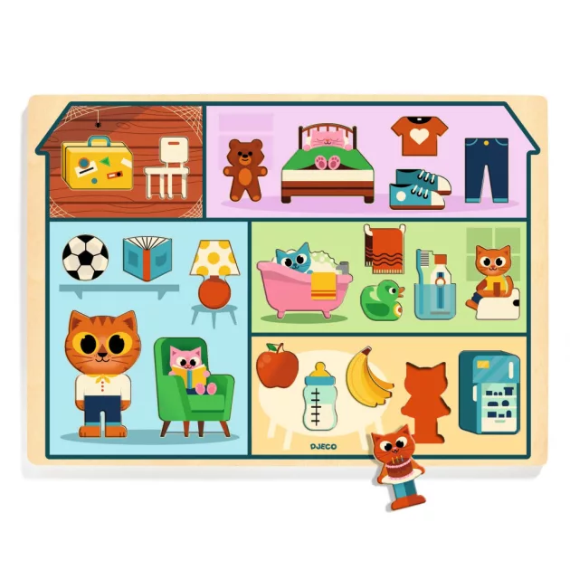 Djeco Formaillesztő formaberakó Házban - Puzzlo House