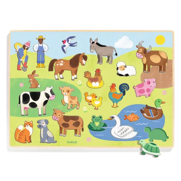 Djeco Formaillesztő formaberakó Tanyán - Puzzlo FarmAnimo