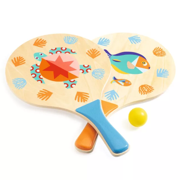 Djeco Strandjáték Ütőkészlet tenger - Beach rackets set - Sea