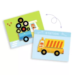   Djeco Mágneses képkirakó Variációk 12 járműre - Inzebox Vehicles