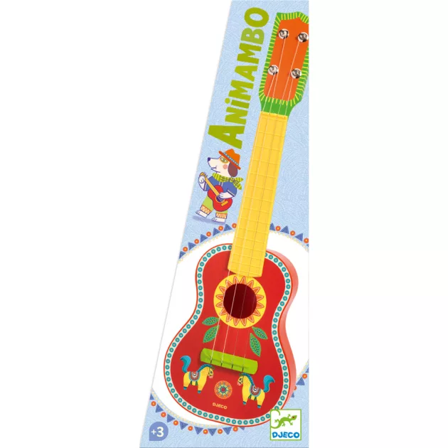 Djeco Játékhangszer Kis gitár 4 húros - Ukulélé