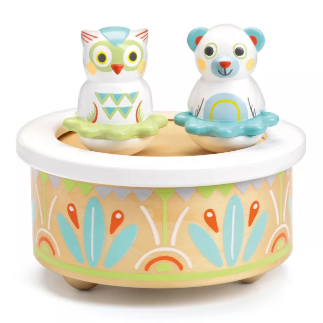 Djeco Mozgó figurás zenedoboz Maci és bagoly - BabyMusic