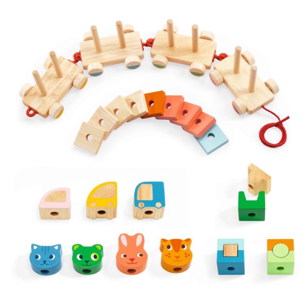 Djeco Húzható és építőjáték Kisvonat - Créaroule, my little train