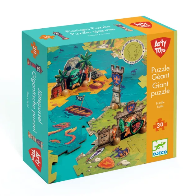 Djeco Arty Toys Óriás puzzle Kalóz világ 30 db-os - Giant puzzle-Battle