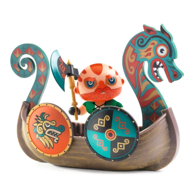 Djeco Arty Toys Barbár Drak vikinghajóval - Drak and Drakkar