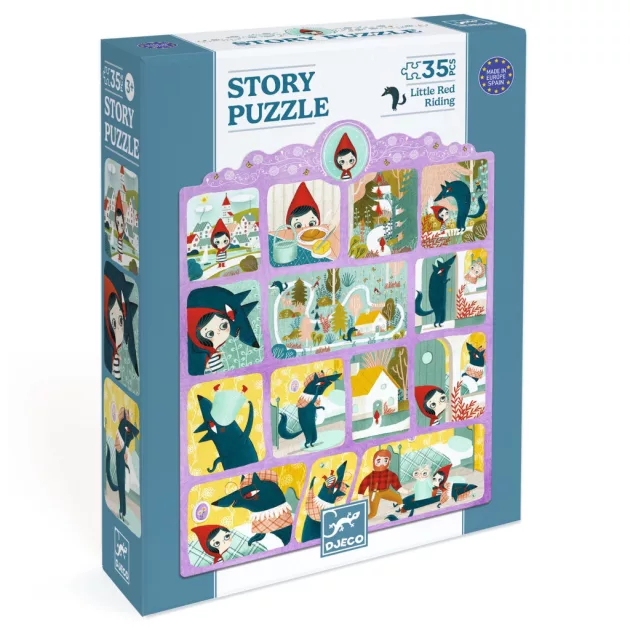 Djeco Mese puzzle Piroska és a farkas 35 db-os - Little Red Riding Hood