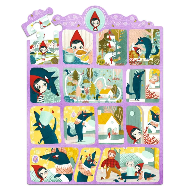 Djeco Mese puzzle Piroska és a farkas 35 db-os - Little Red Riding Hood