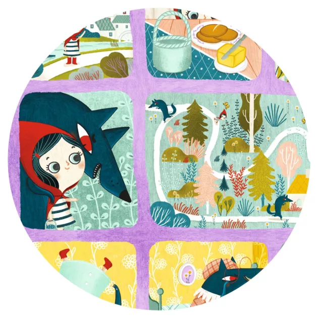 Djeco Mese puzzle Piroska és a farkas 35 db-os - Little Red Riding Hood