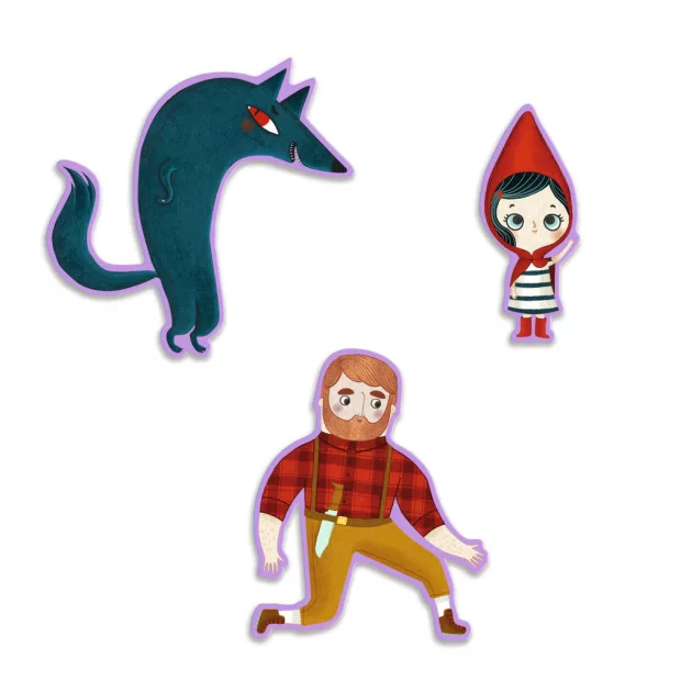 Djeco Mese puzzle Piroska és a farkas 35 db-os - Little Red Riding Hood