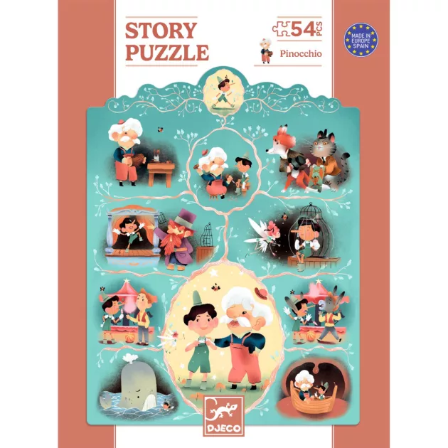 Djeco Mese puzzle Pinokkió 54 db-os - Pinocchio