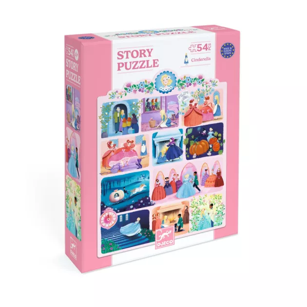 Djeco Mese puzzle Hamupipőke 54 db-os - Cinderella
